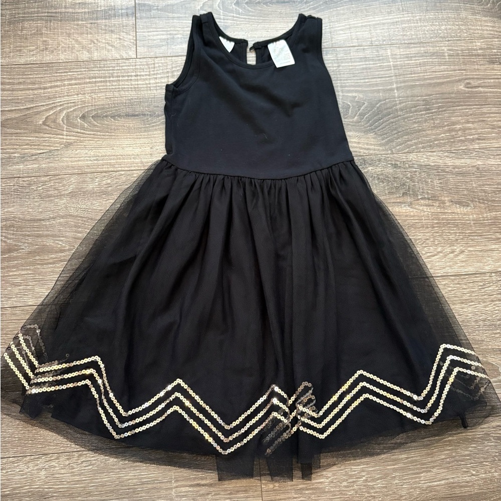 Kardashian Kids Black Dress with Silver Sequins